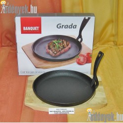 Öntöttvas mini serpenyő fatálalóval 22 cm 337547-BQT
